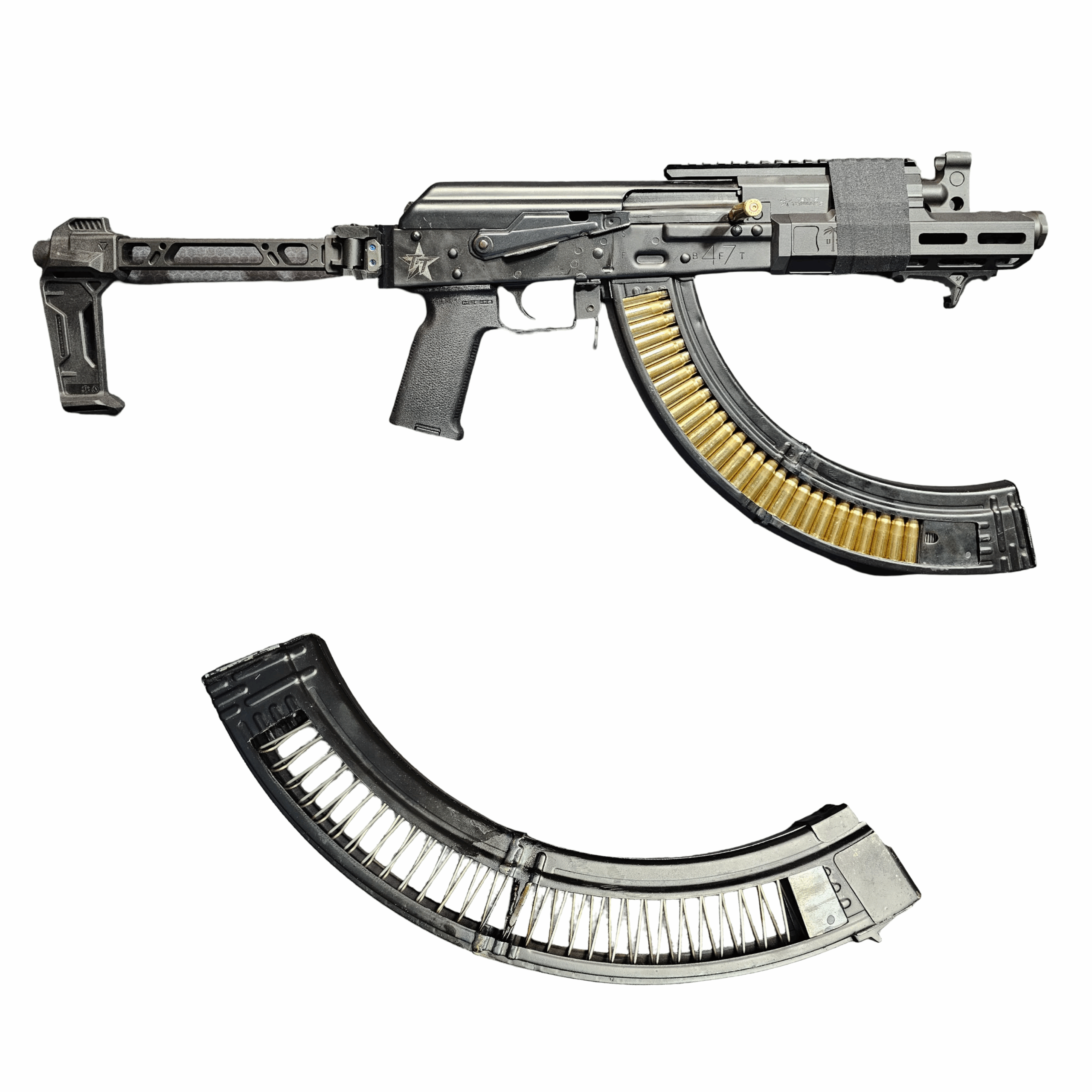 AK 7.62×39 FRT Banana Magazine — Double-Welded, Dual-Window
